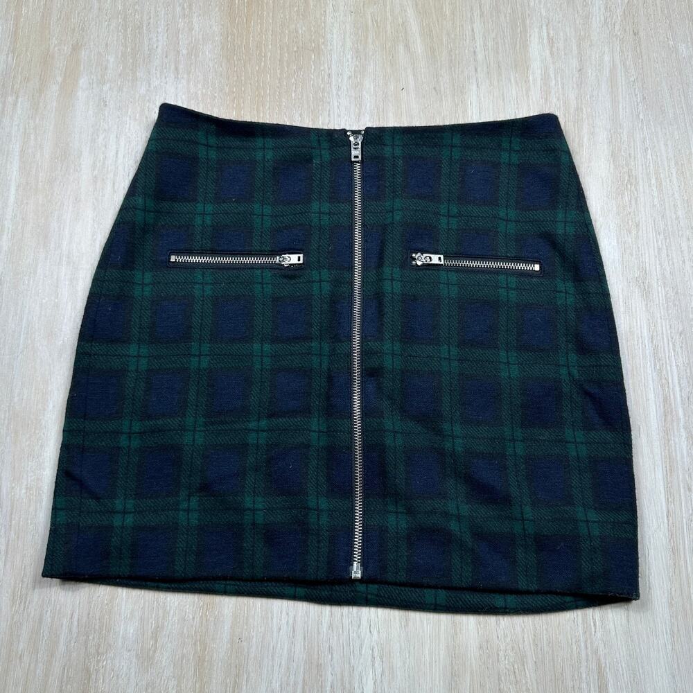 Madewell Tartan Dark Academia Preppy Plaid Fall Schoolgirl Zipper Mini Skirt 2
